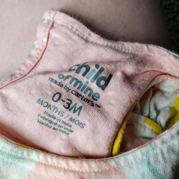 Child of Mine by Carter's Floral and Polka Dot Pastel Baby Girl Outfit Size 0-3m - Picture 3 of 11